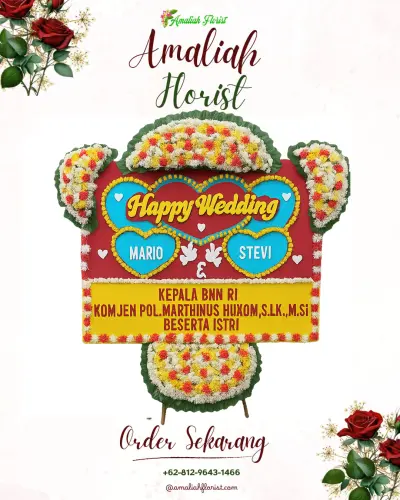 Karangan Papan Bunga Pernikahan di Panyusuhan